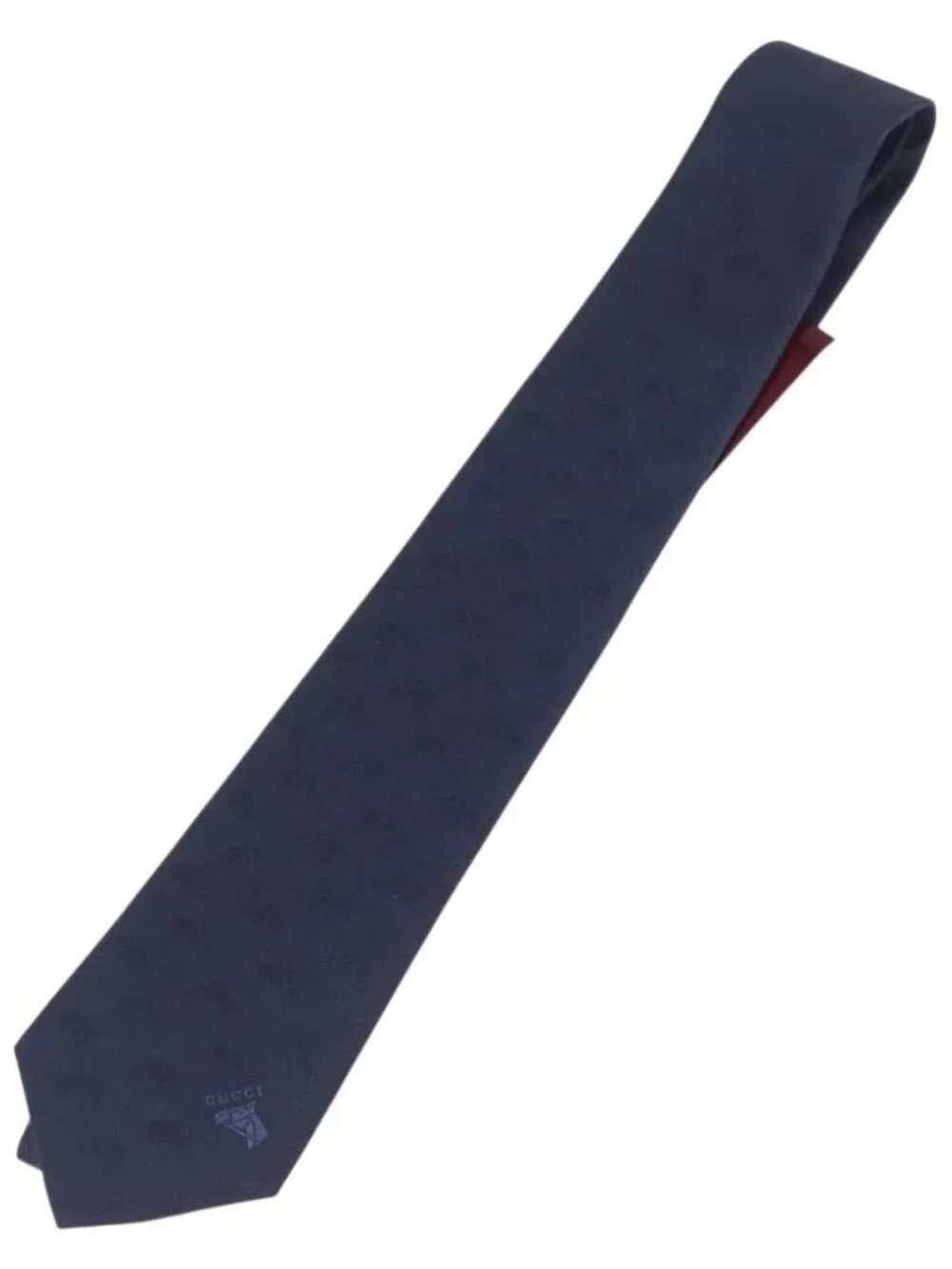 GUCCI Necktie Silk Navy Auth 174148A